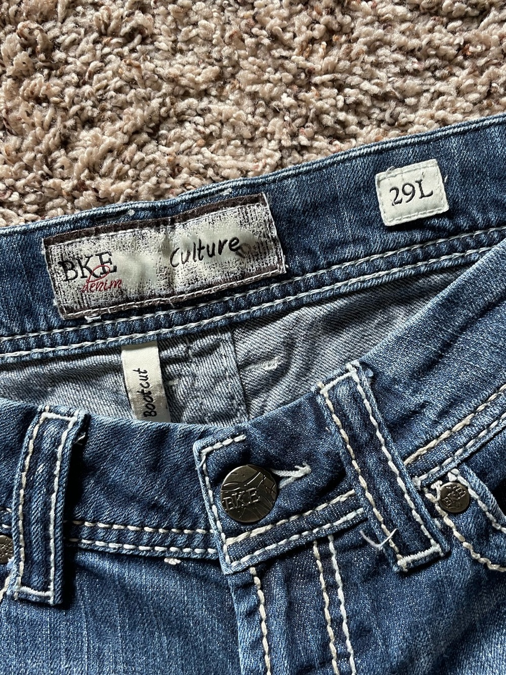 BKE Culture Bootcut Denim Jeans Women’s 29L 29x33.5 (measures 32x32.5) Tall EUC - Picture 3 of 13